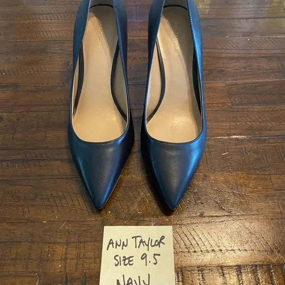 Ann Taylor Shoes Ann Taylor Mila Leather Pump Navy Blue Poshmark
